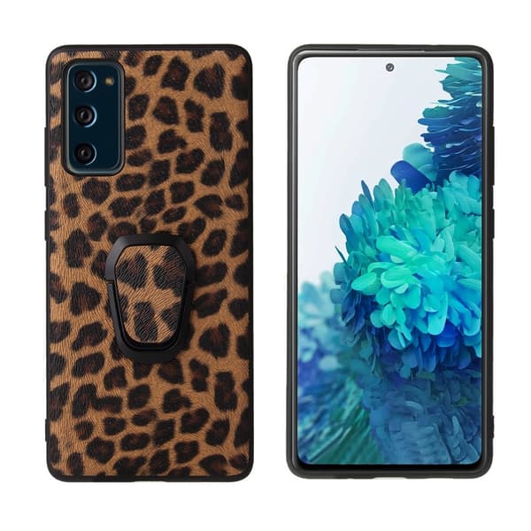 Etui med ringholder til Samsung Galaxy S20 FE - Leopardtekstur