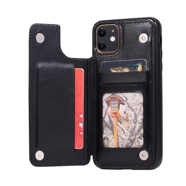 iPhone 11 Cover med kortpladser - Sort
