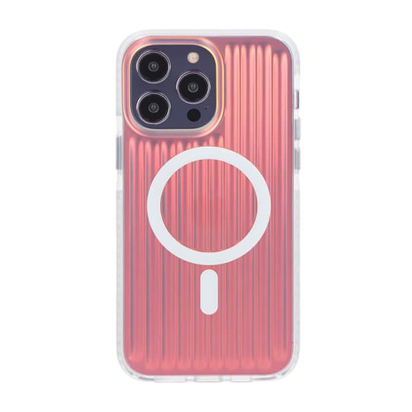 Model reflekterende farve Magnetisk etui til iPhone 14 Pro Max Rød