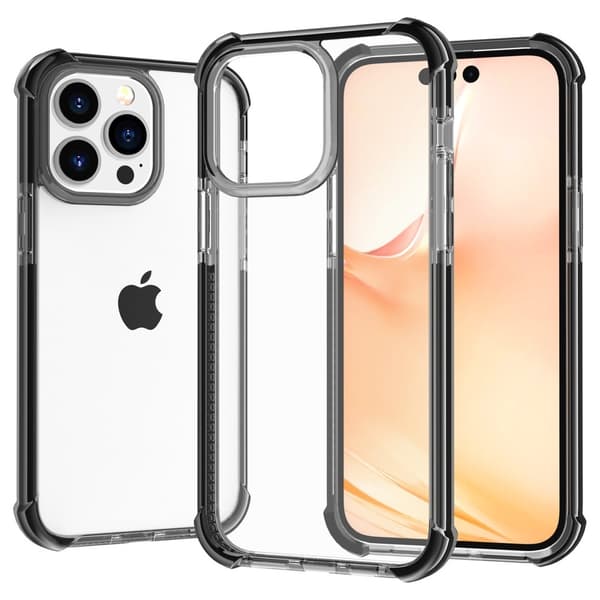 Klar Stødsikkert Cover til iPhone 14 Pro Max - Sort