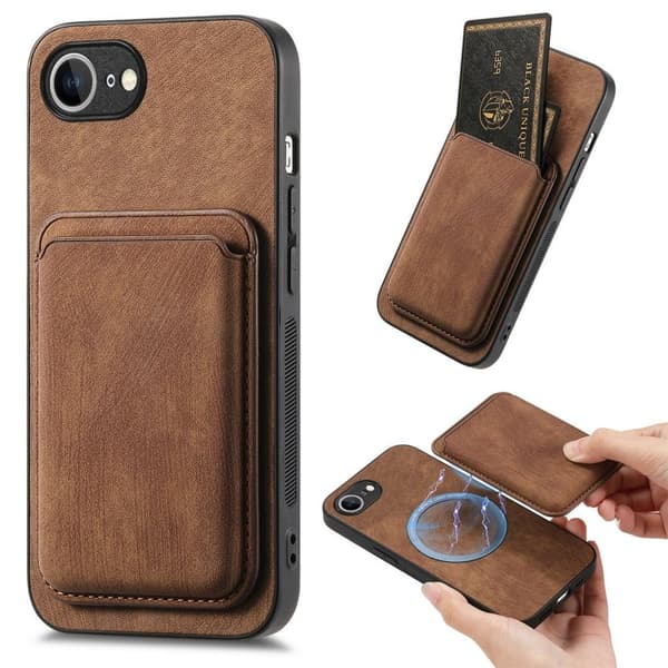 iPhone 17e/16e MagSafe-etui med pung - brun