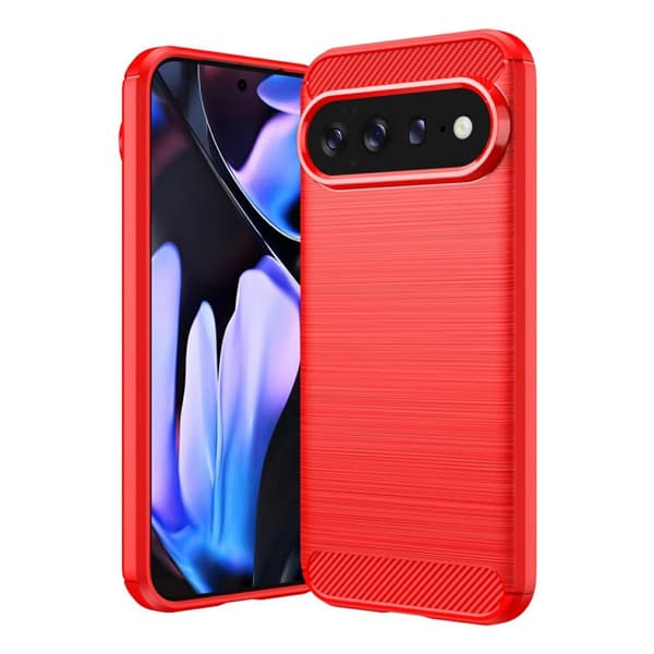 Google Pixel 11 Pro XL TPU-skal Kolfibertextur - Röd