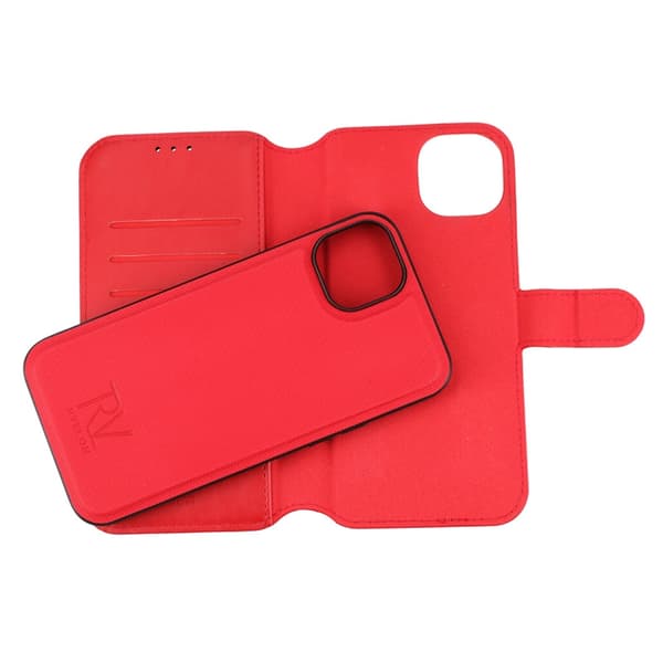 iPhone 15 Plus Plånboksfodral Magnet Rvelon - Röd