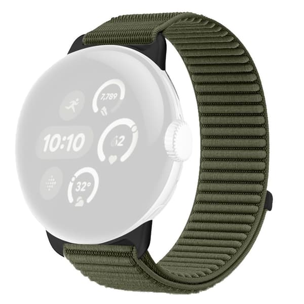 Google Pixel Watch 5/4/3 45mm Nylon Urrem - Mørkegrøn