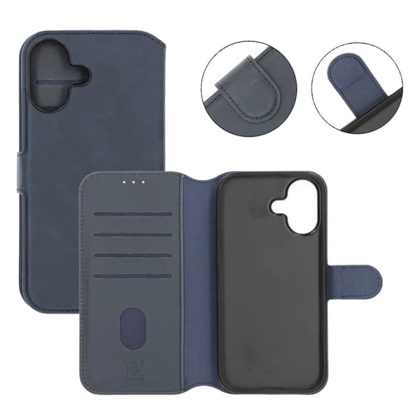 Rvelon Plånboksfodral Magnet för iPhone 17 - Blå