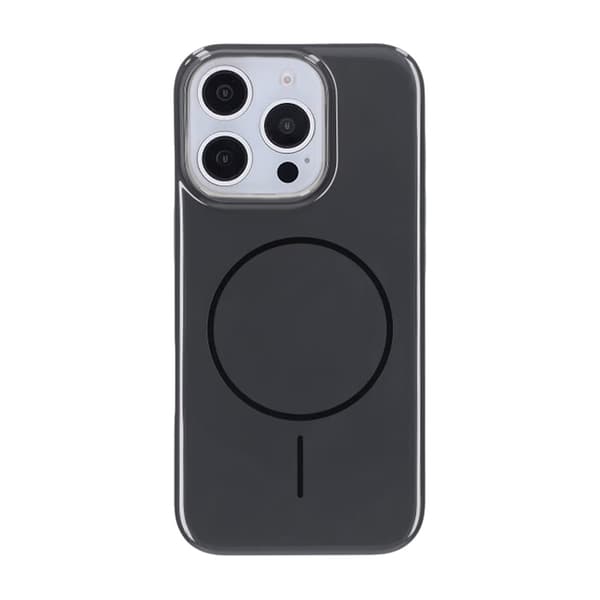 Blankt design magnetisk cover til iPhone 16 Pro Sort
