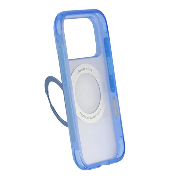 Mat MagSafe-cover med ringstativ til iPhone 17 Pro og 18 Pro - Blå