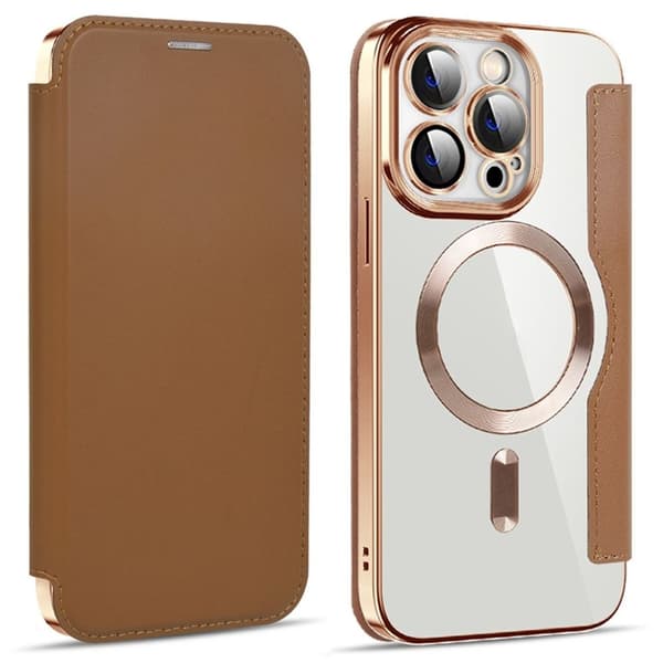 iPhone 14 Pro Wallet Cover MagSafe Kortholder - Brun