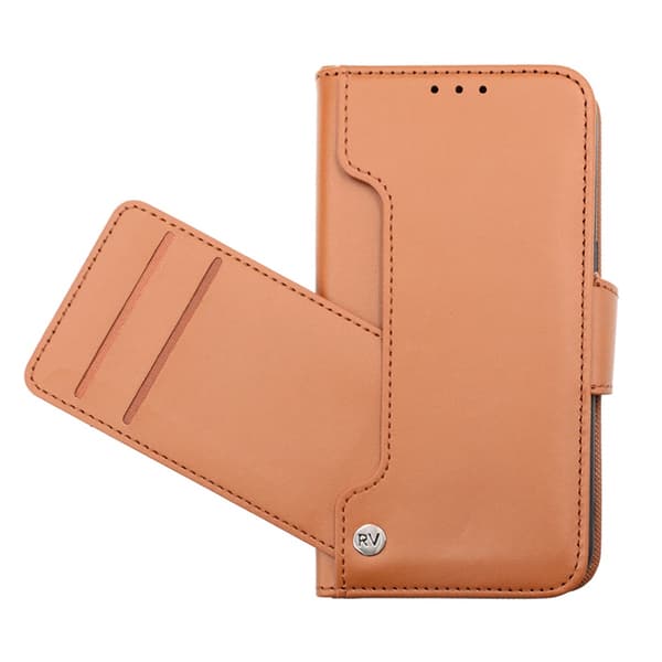 iPhone 14 Pro Plånboksfodral Extra Kortfack Rvelon - Brun