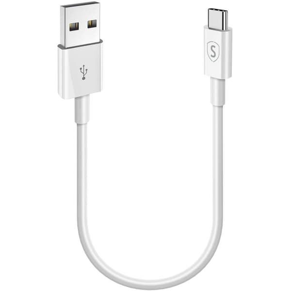 SiGN USB-C-kabel för snabbladdning 2.4A, 0.25m - Vit