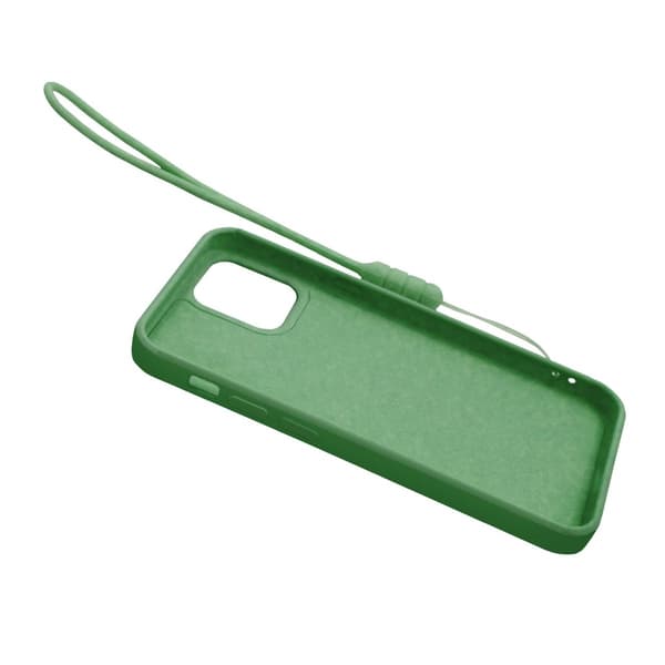 iPhone 12 Pro Max Silikonskal med Ringhållare och Handrem - Grön