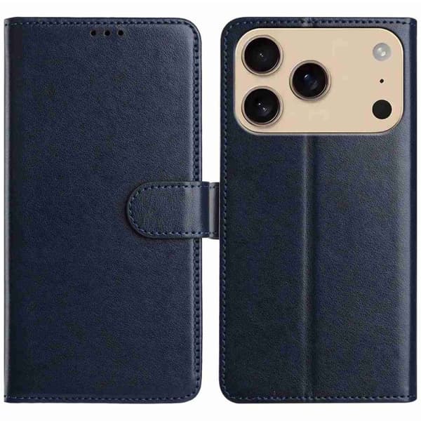 iPhone 18 Pro Max/17 Pro Max Pungcover PU-læder - Mørkeblå