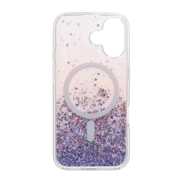 Glitrende MagSafe Cover med Stjerner til iPhone 17 - Lilla
