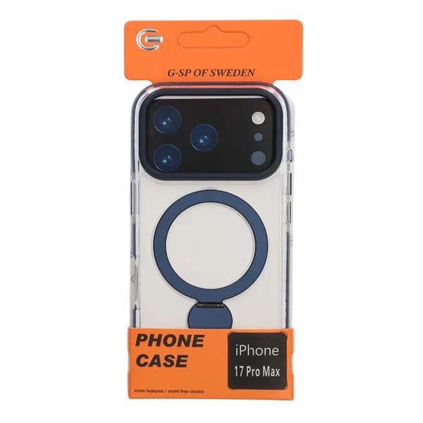 MagSafe-cover til iPhone 17 Pro Max - Transparent blå med ringholder