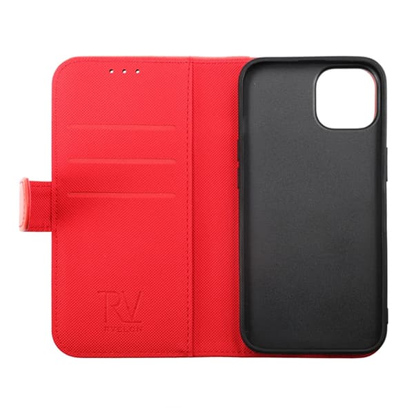 iPhone 14 Plus Plånboksfodral Magnet Rvelon - Röd