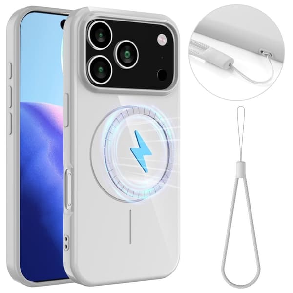 iPhone 18 Pro/17 Pro MagSafe Cover med Bærerem - Hvid