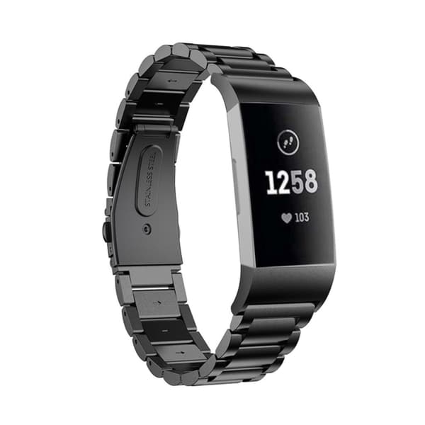 Fitbit Charge 4 Urrem i rustfrit stål - Sort