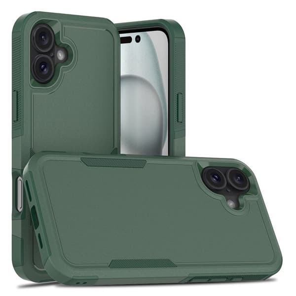 iPhone 16 Plus 2-i-1 etui - Mørkegrøn