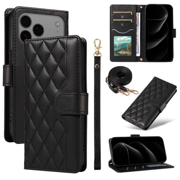 iPhone 18 Pro Max/17 Pro Max Quiltet Pungcover - Sort