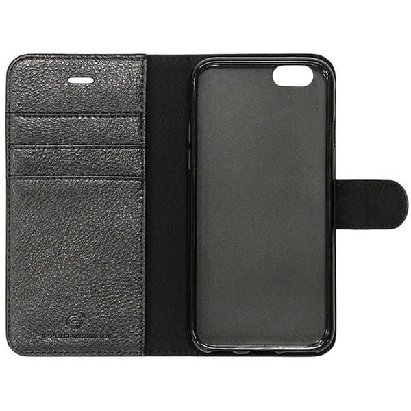 iPhone 6/6S Plånboksfodral Läder med Stativ - Svart