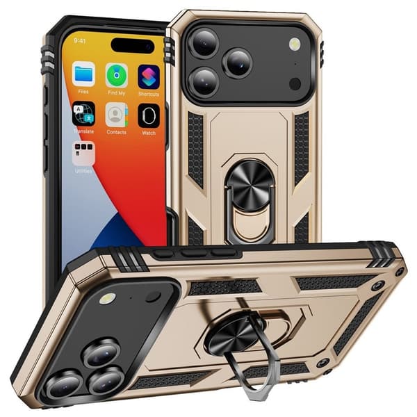 iPhone 17 Pro Cover med Ringholder - Guld