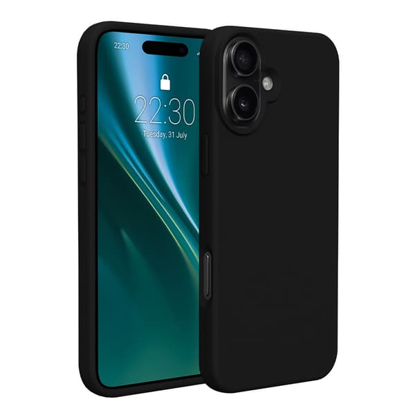 iPhone 16 Plus silikonikuori - Musta