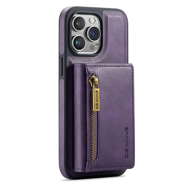 DG.MING iPhone 13 Pro Max M5 Series 2-i-1 Wallet Case RFID-blokering – Lilla