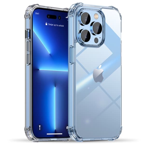 IPAKY iPhone 14 Pro Max Drop-proof Hård PC TPU Case - Transparent