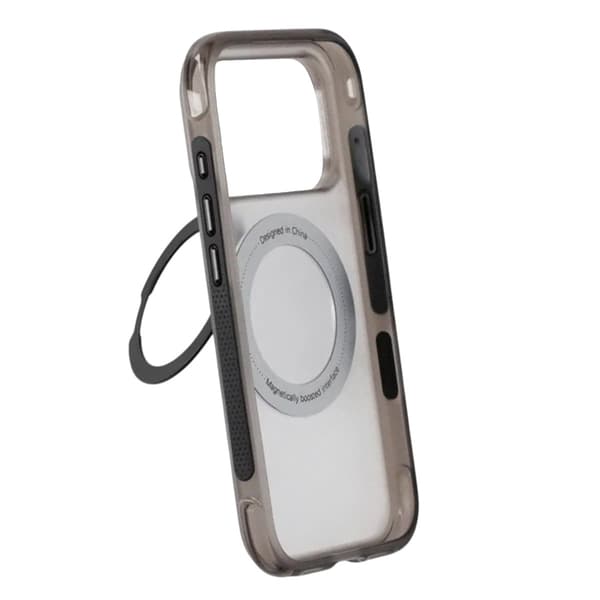 Mat MagSafe-cover med ringstativ til iPhone 17 Pro Max og 18 Pro Max - Sort