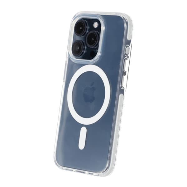 iPhone 15 Pro Mobilcover Magnet Dobbelt Beskyttelse - Hvid