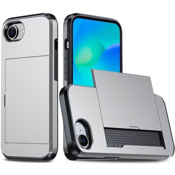 iPhone 17e/16e -kotelo korttipidikkeellä - vaaleanpunainen