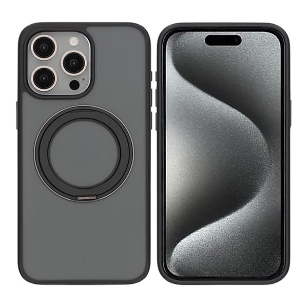 iPhone 15 Pro Max Mobilcover med Magsafe Stativ - Sort