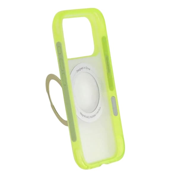 Mat MagSafe-cover med ringstativ til iPhone 17 Pro og 18 Pro - Gul