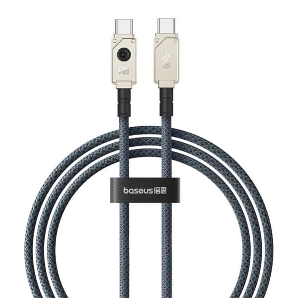 Baseus Hurtig opladerkabel USB-C til USB-C, 100W, 480mbps, 1m - Hvid