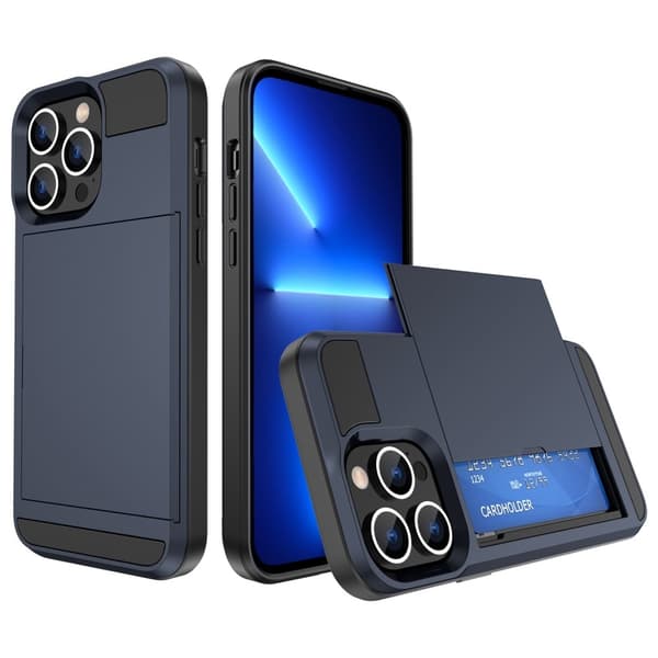 iPhone 14 Skal med kortfack - Marinblå
