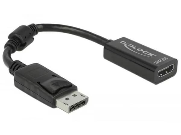 Delock-sovitin DisplayPort uros - HDMI naaras - Musta