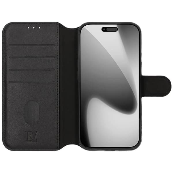 Rvelon Pung Etui Ægte Læder til iPhone 17 Pro - Sort