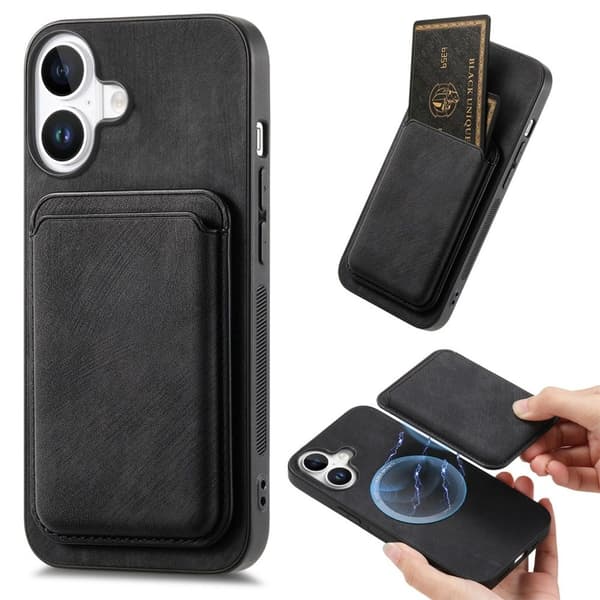 D12 iPhone 16 Cover med kortholder - Sort