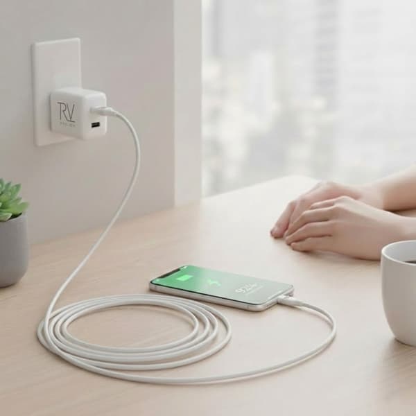 Rvelon iPhone-kabel USB C till Lightning MFi Silikon 2M Vit