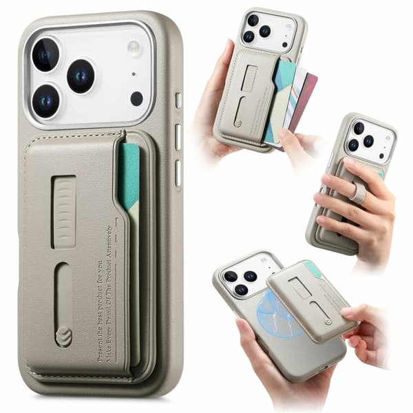 iPhone 18 Pro Max/17 Pro Max Magsafe-kuori irrotettavalla lompakolla - Harmaa