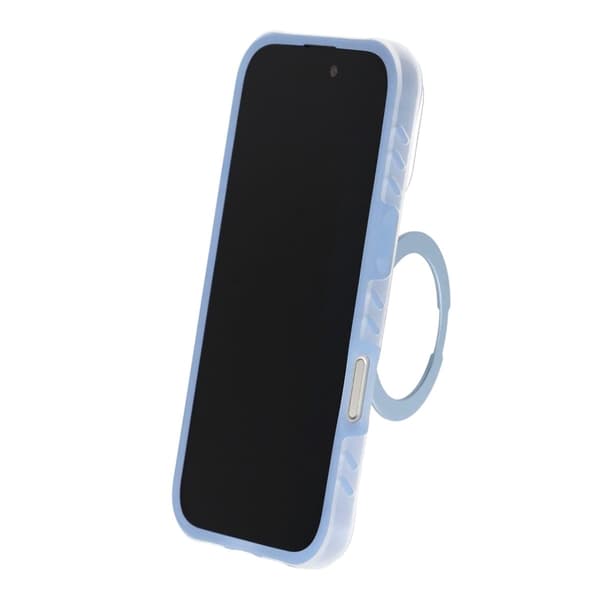 Matt Mobilskal med ringstativ för iPhone 16 Pro - Blå