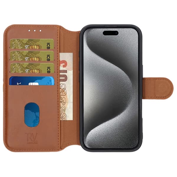 iPhone 16 Wallet Case Rvelon - Brun