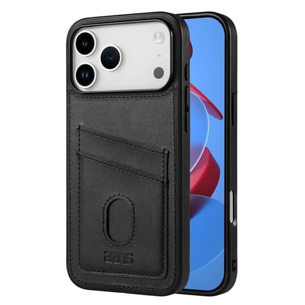 Fodral med kortplatser PU-läder iPhone 18 Pro Max, iPhone 17 Pro Max - Svart