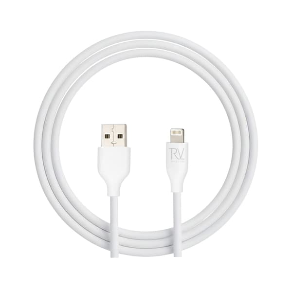 USB A til Lightning MFI Silikonekabel Rvelon - 1m Hvid