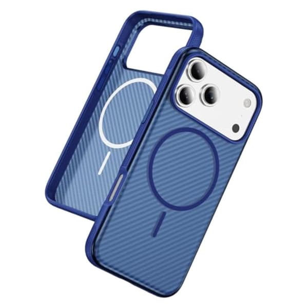 iPhone 18 Pro Max/17 Pro Max MagSafe Cover Kulfibertekstur - Blå