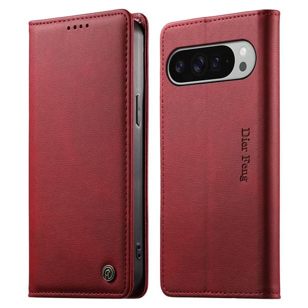 DIETFENG Google Pixel 11 Pro XL Plånboksfodral RFID-blockering - Röd