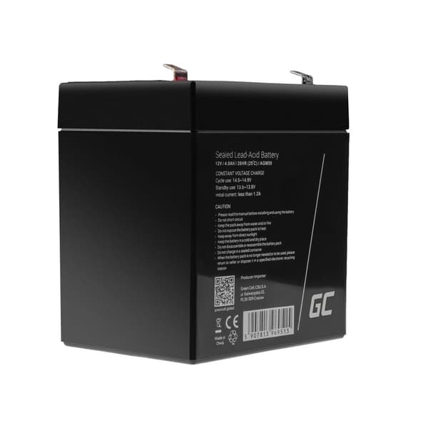 Green Cell VRLA 12V 4Ah Vedligeholdelsesfrit Batteri til Både & Mere