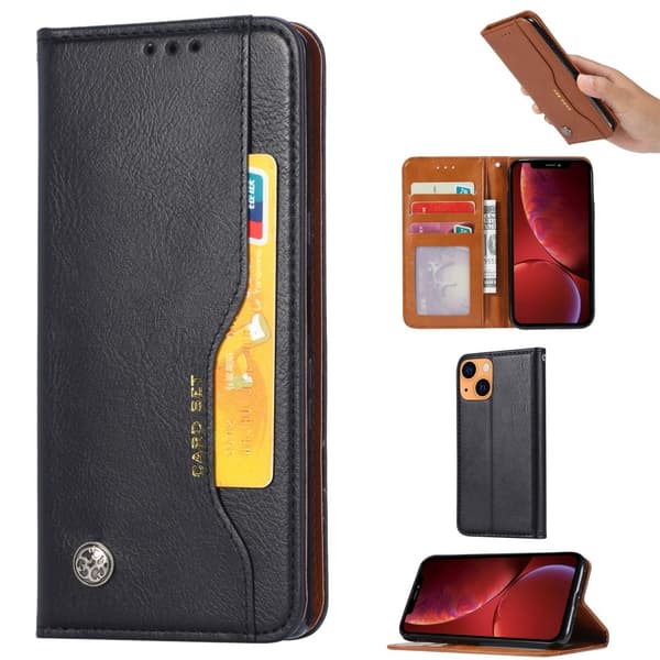 Magnetisk Wallet Case til iPhone 13 - Sort