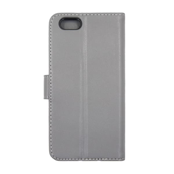 iPhone 6 och iPhone 6S Plånboksfodral Läder med Stativ - Grå