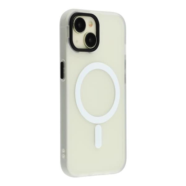 iPhone 15 Plus -kuori MagSafella – Läpinäkyvä valkoinen